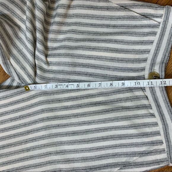 NWT Gilli Wide Leg, Linen Blend Striped Ankle Pants - Picture 6 of 13